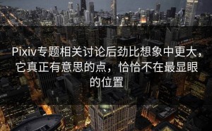 Pixiv专题相关讨论后劲比想象中更大，它真正有意思的点，恰恰不在最显眼的位置