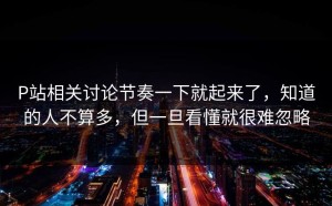 P站相关讨论节奏一下就起来了，知道的人不算多，但一旦看懂就很难忽略