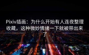 Pixiv插画：为什么开始有人连夜整理收藏，这种微妙情绪一下就被带出来了