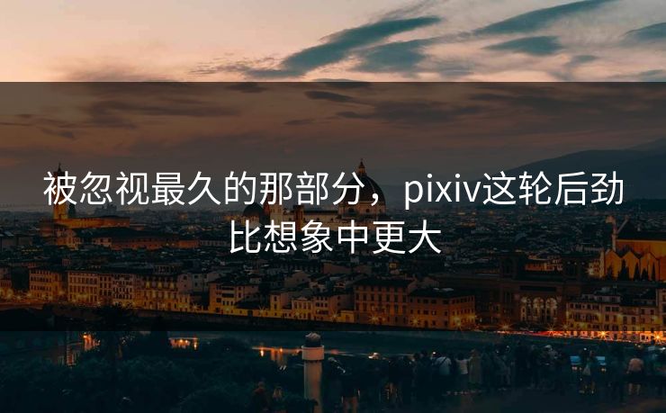 被忽视最久的那部分,pixiv这轮后劲比想象中更大 被忽视最久的那部分,pixiv这轮后劲比想象中更大