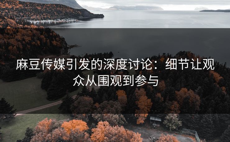 麻豆传媒引发的深度讨论：细节让观众从围观到参与